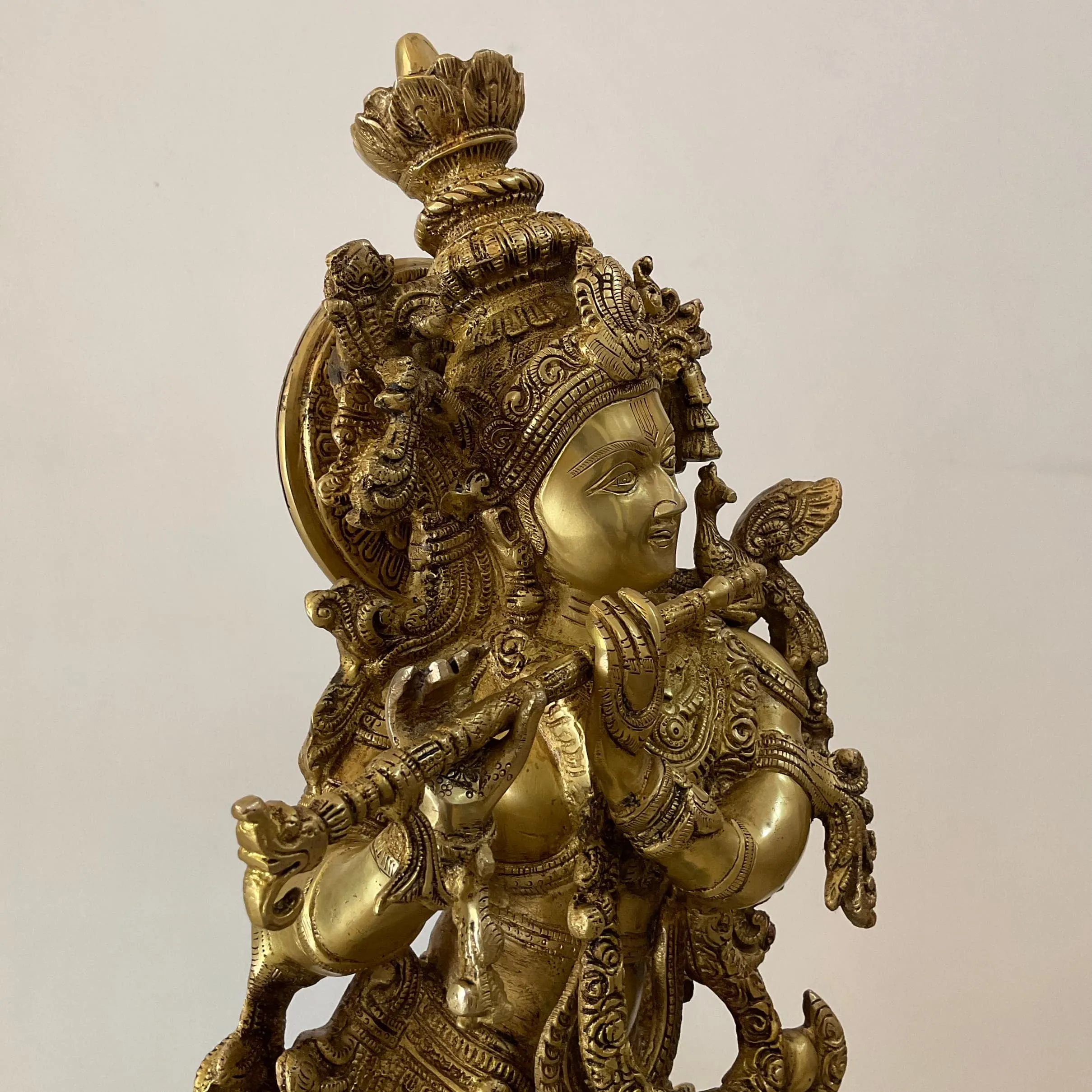 Krishna Statue For Home Temple, 30 Inches Shri Krishna Bras Idol