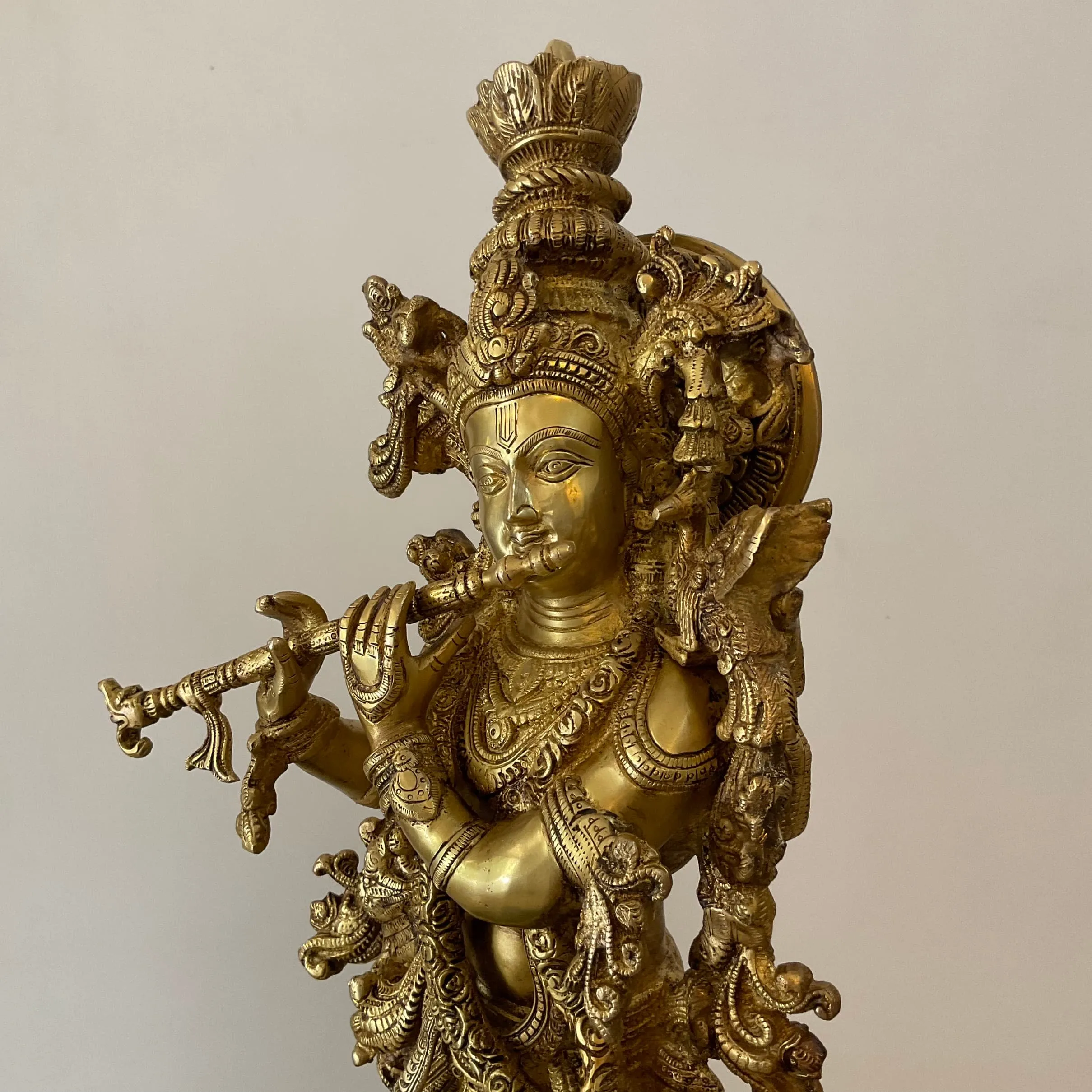 Krishna Statue For Home Temple, 30 Inches Shri Krishna Bras Idol