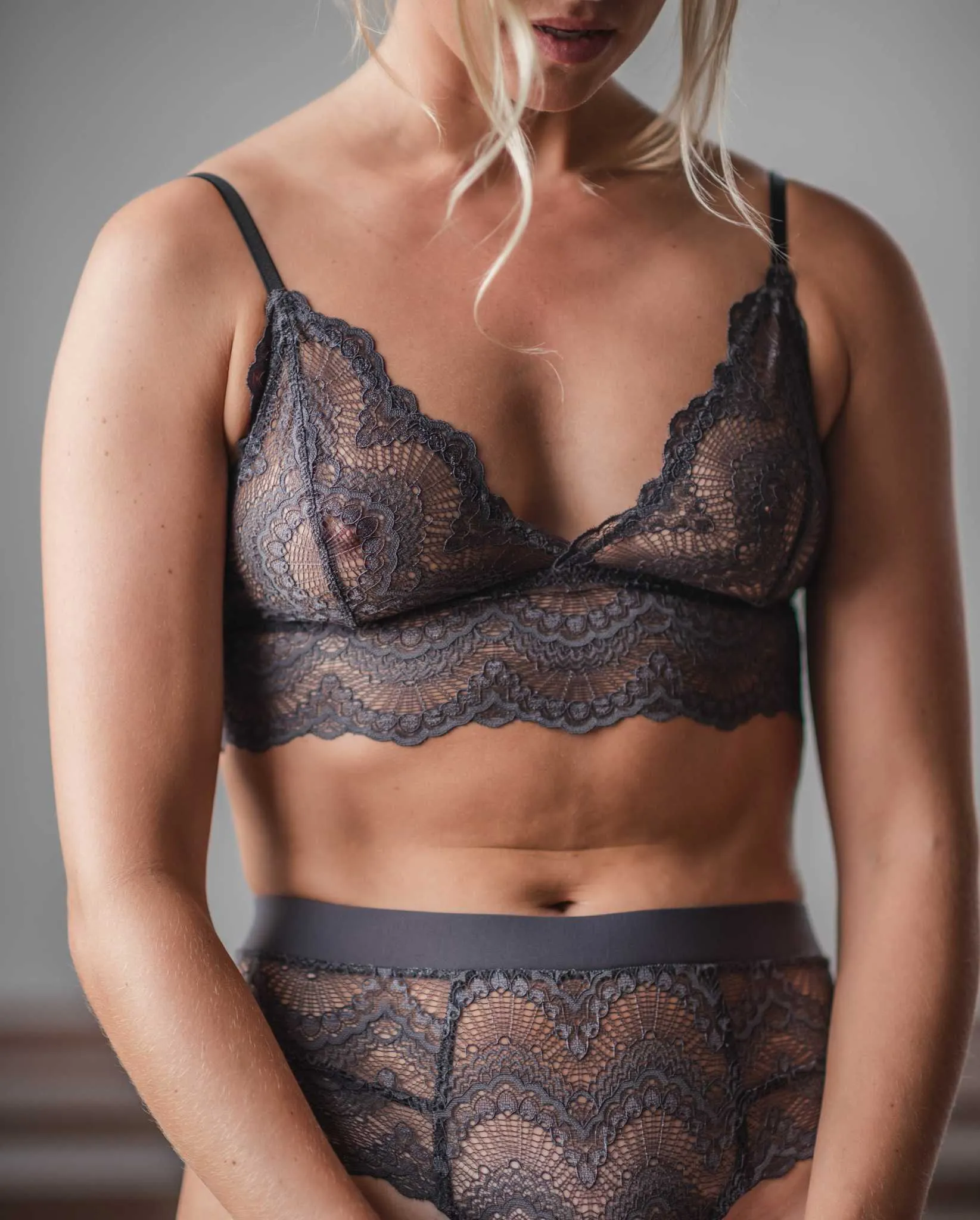 Lace Bralette Top Grey