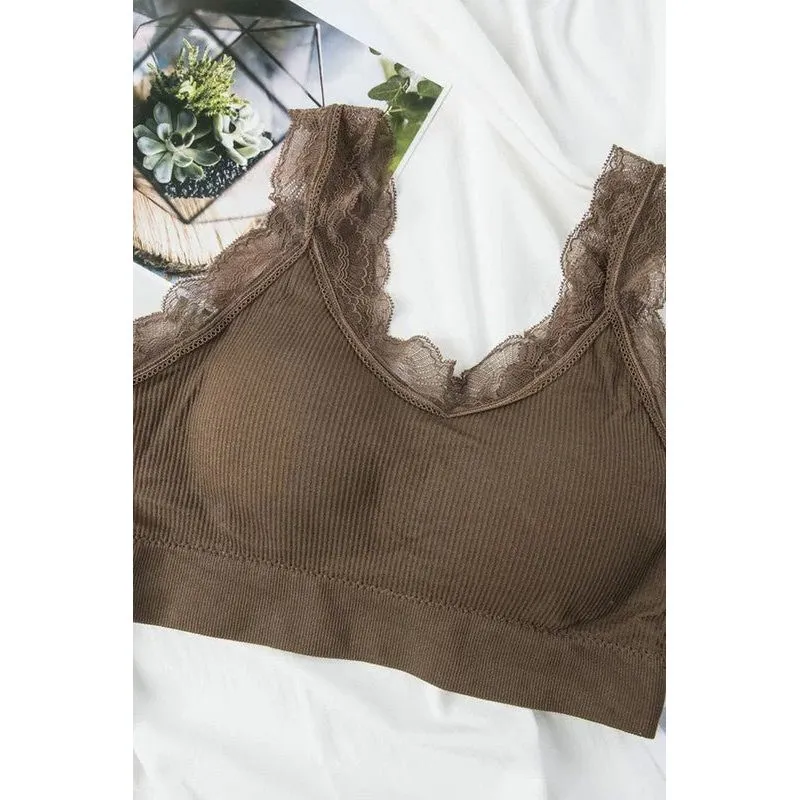 Lace Bralette- Brown