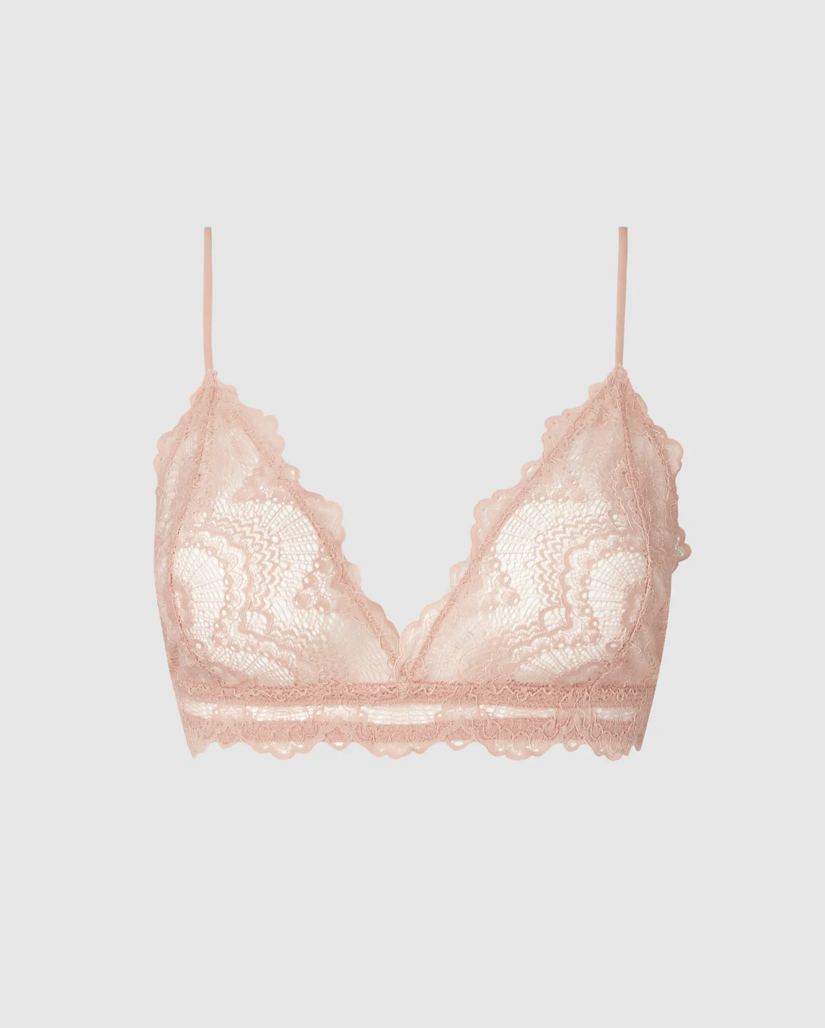 Lace Triangle Bralette Nude