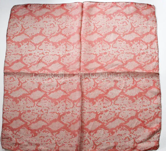 Light Coral Square Silk Scarf, 100% silk 20" x 20-Code: SS01B