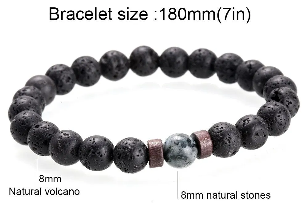 Men Bracelet Natural Moonstone Bead Tibetan Buddha Bracelet