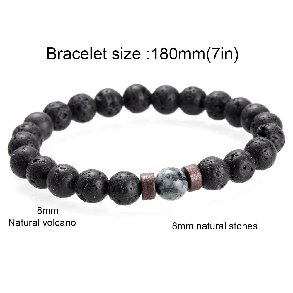 Men Bracelet Natural Moonstone Bead Tibetan Buddha Bracelet