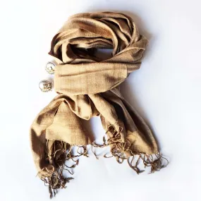 Natural Beige Handwoven Eri Silk Scarf