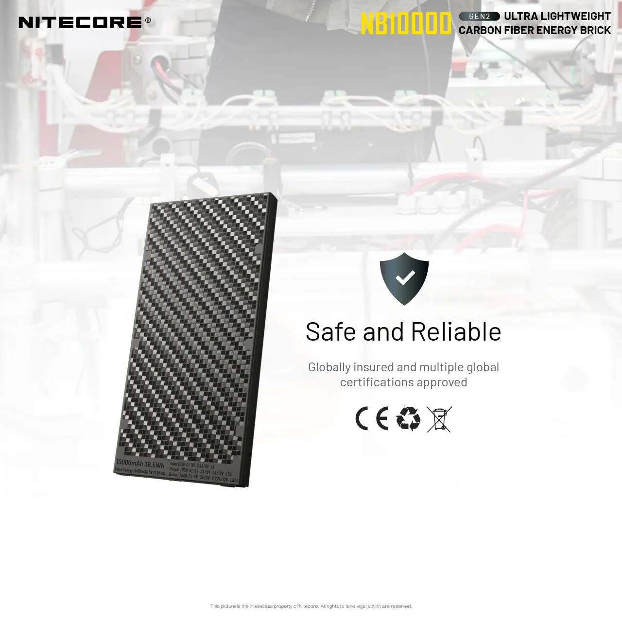 NB10000 Carbon Fiber Energy Brick (10,000mAh 3A GEN 2) Bundle