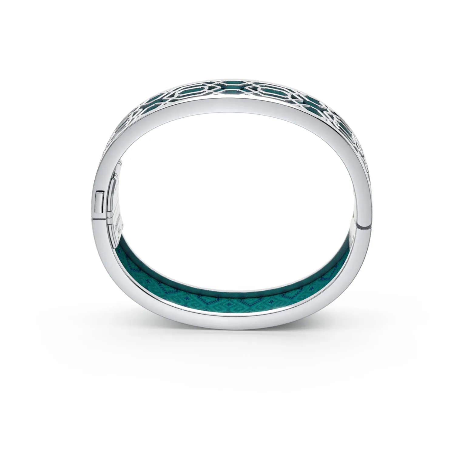 Peranakan Grace Bangle - Andaman Green - Sterling Silver