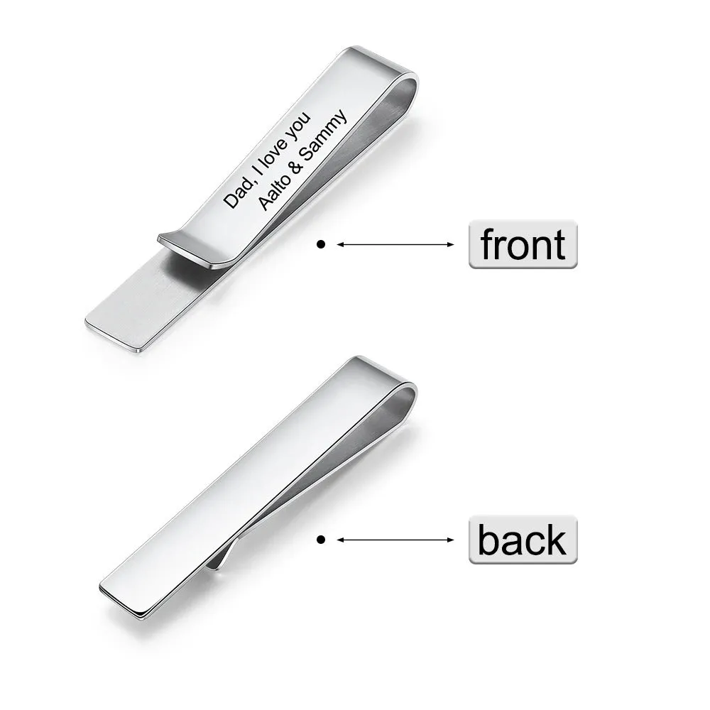 Personalized Engraving Cufflinks and Tie Clips For Men