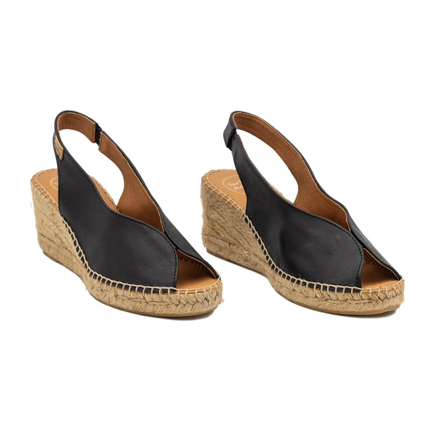 Plain Leather Wedges For Women - Laila-P