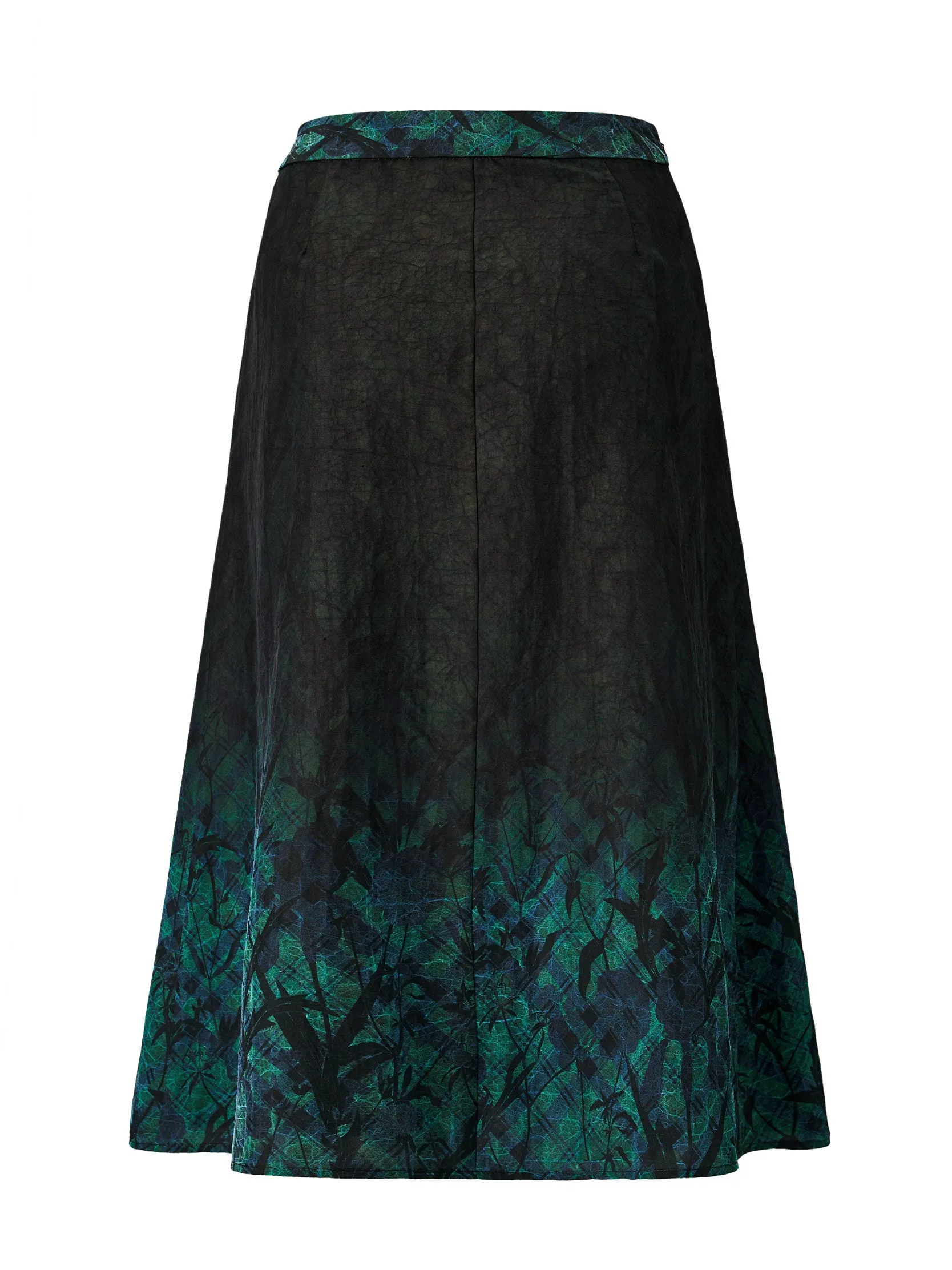 Print Gambiered Guangdong Silk Dip Dye Skirt