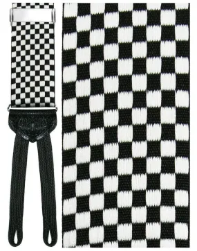 "Bergamo" Black Checkered Suspenders