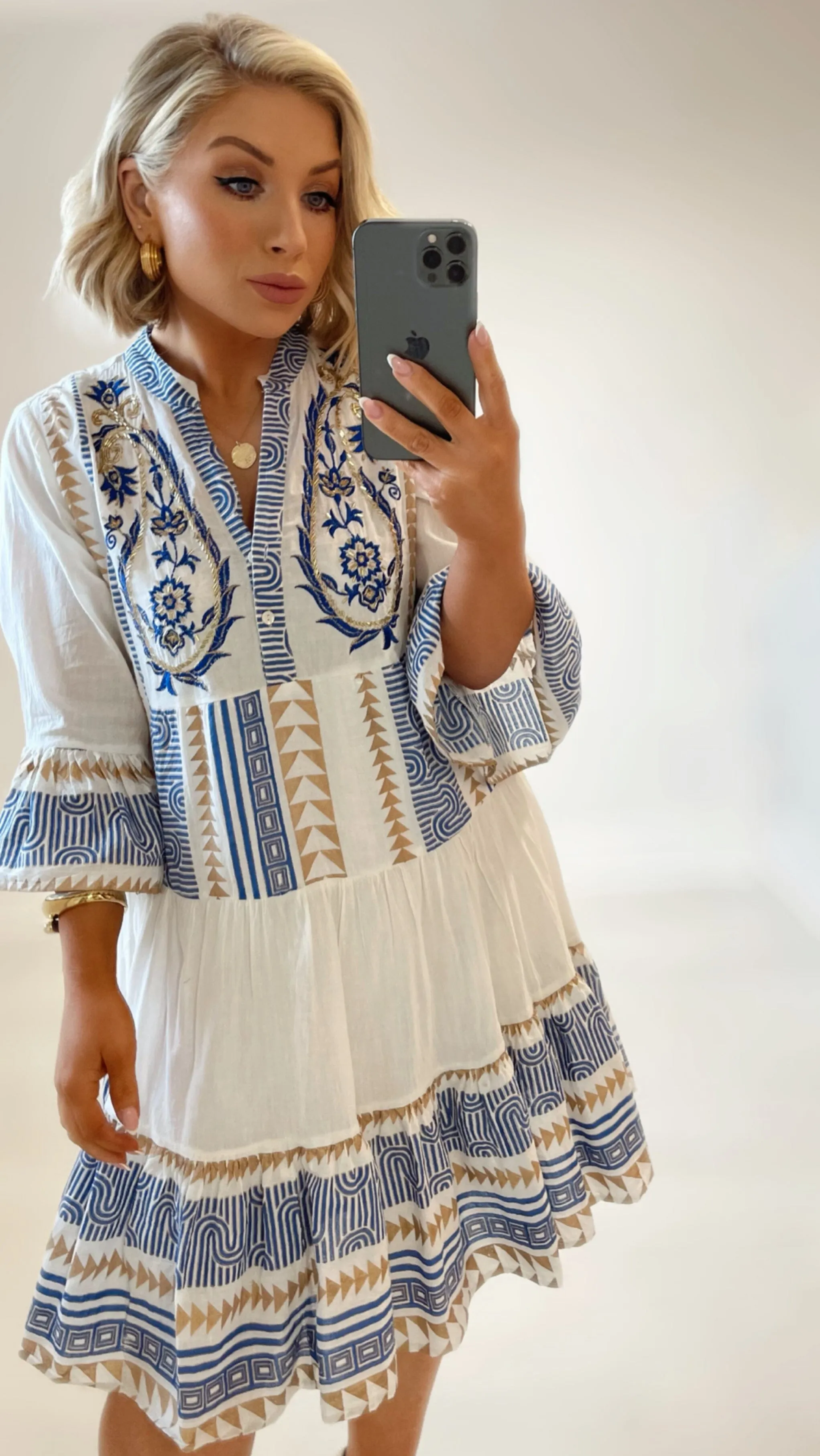 RAILAY COTTON DRESS - BLUE