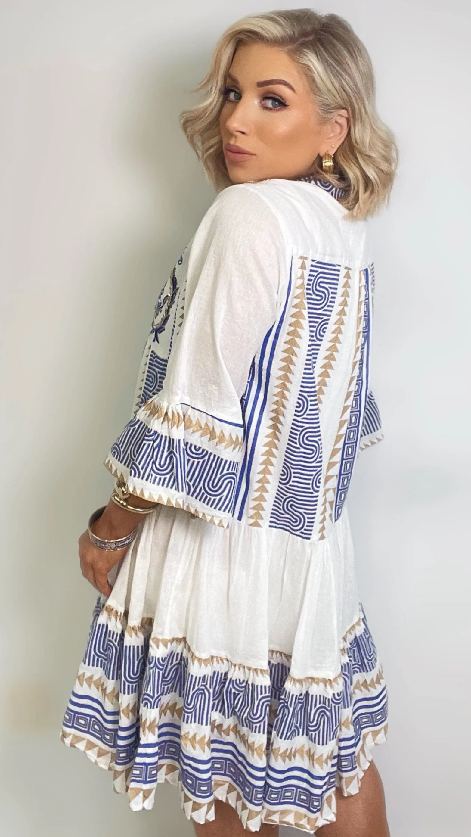 RAILAY COTTON DRESS - BLUE