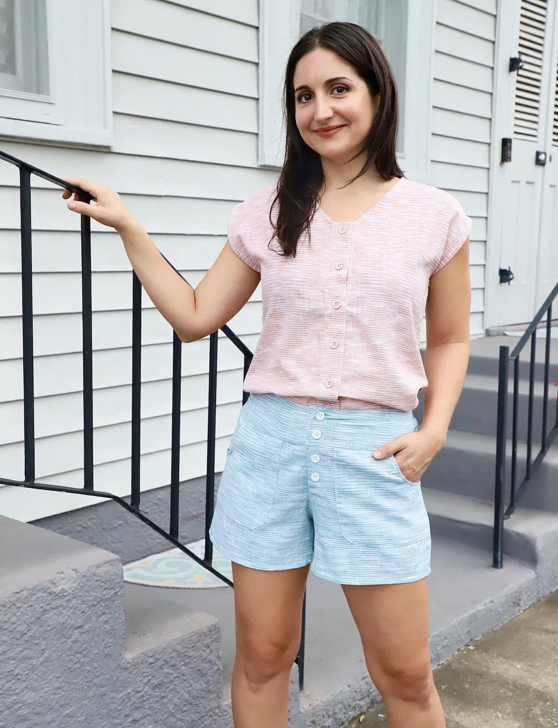 Serene Blue Organic Cotton Shorts