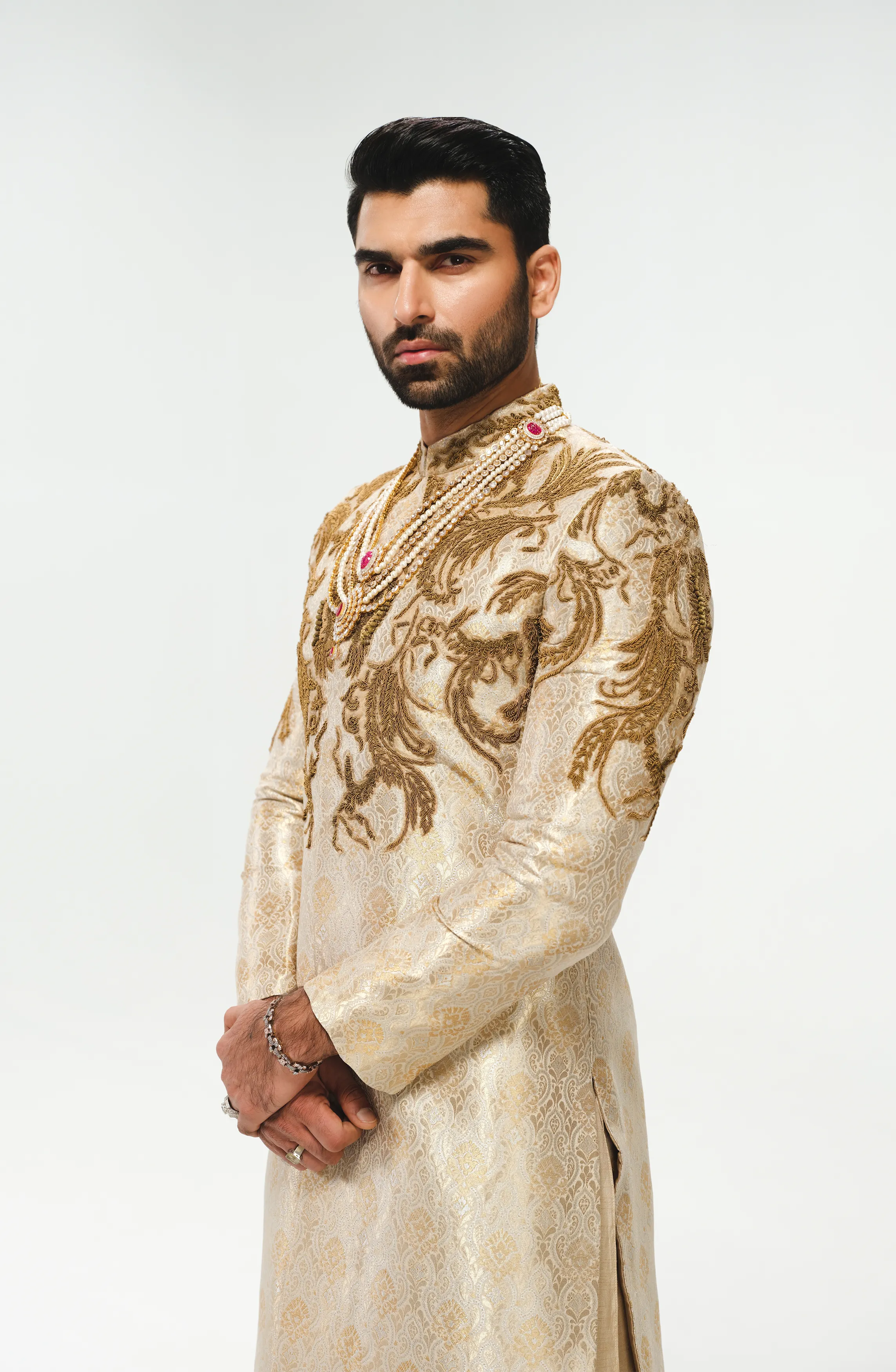 Signature Ivory Sherwani with Zardozi embellishments