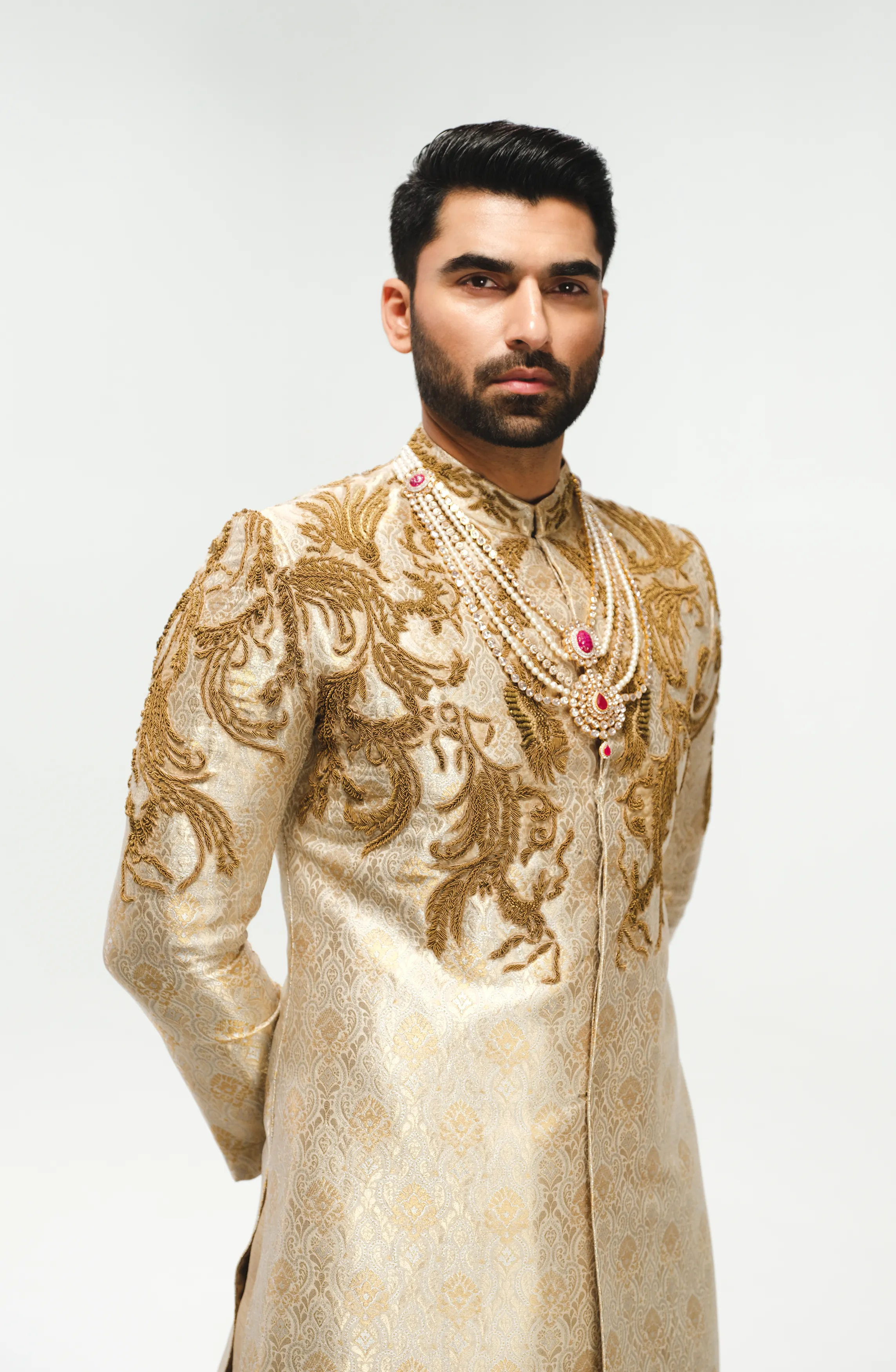 Signature Ivory Sherwani with Zardozi embellishments