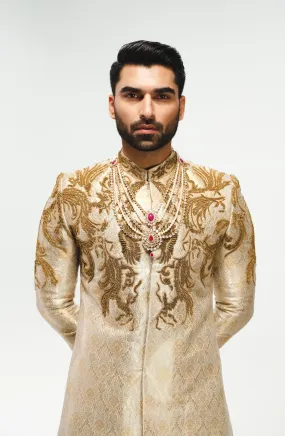 Signature Ivory Sherwani with Zardozi embellishments