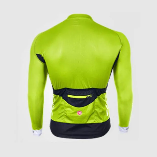 Simple Style Green Men Long Sleeve Cycling Jersey