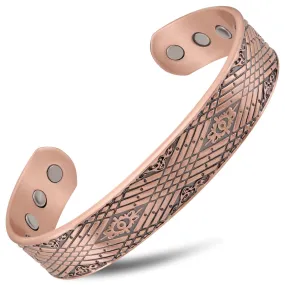 Stamped Celtic Mist Magnetic Copper Bracelet Cuff for Men