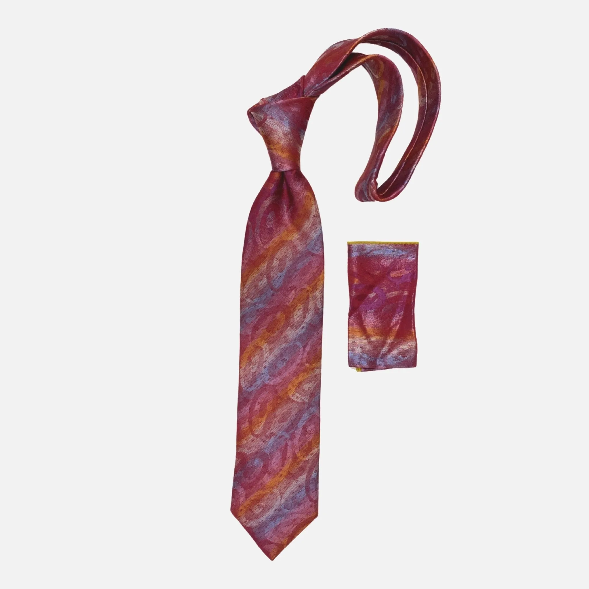 Steven Land Silk Tie and Hanky BW2102 Burgundy