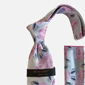 Steven Land Silk tie and Hanky “BW2424” Pink