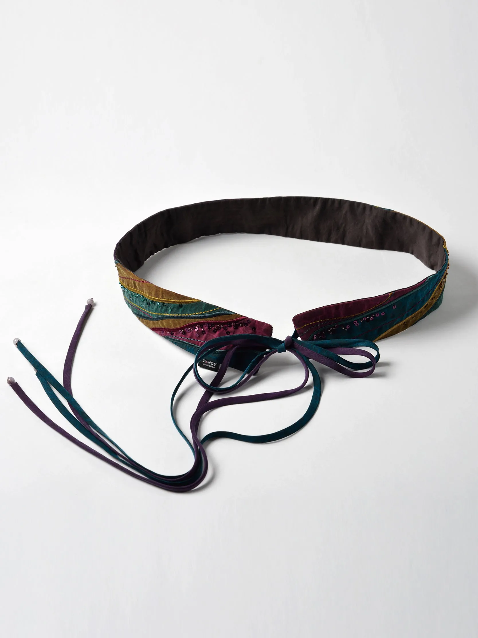 TANGY Silk beaded embrodiered belt