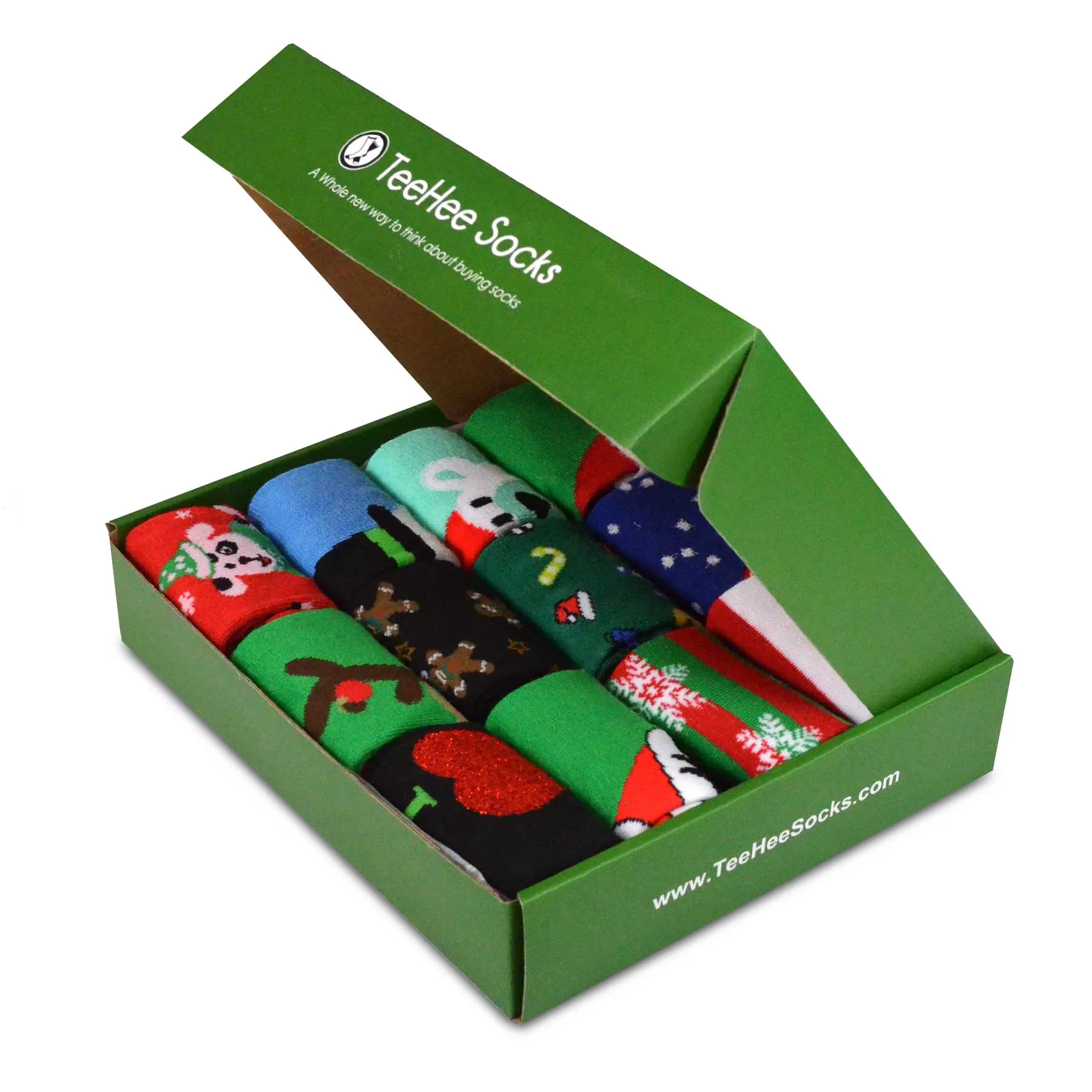 TeeHee Socks Women's Christmas Crew Assorted 12-Pack Gift Box C (11970)