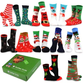 TeeHee Socks Women's Christmas Crew Assorted 12-Pack Gift Box C (11970)