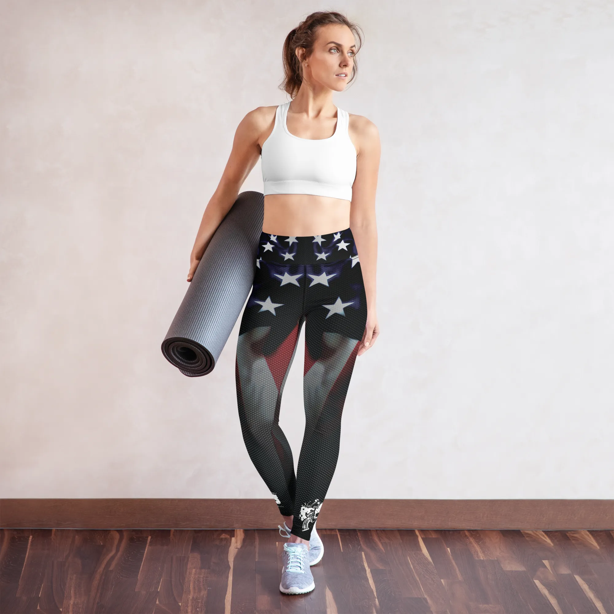 US Flag / Carbon Fiber Yoga Leggings