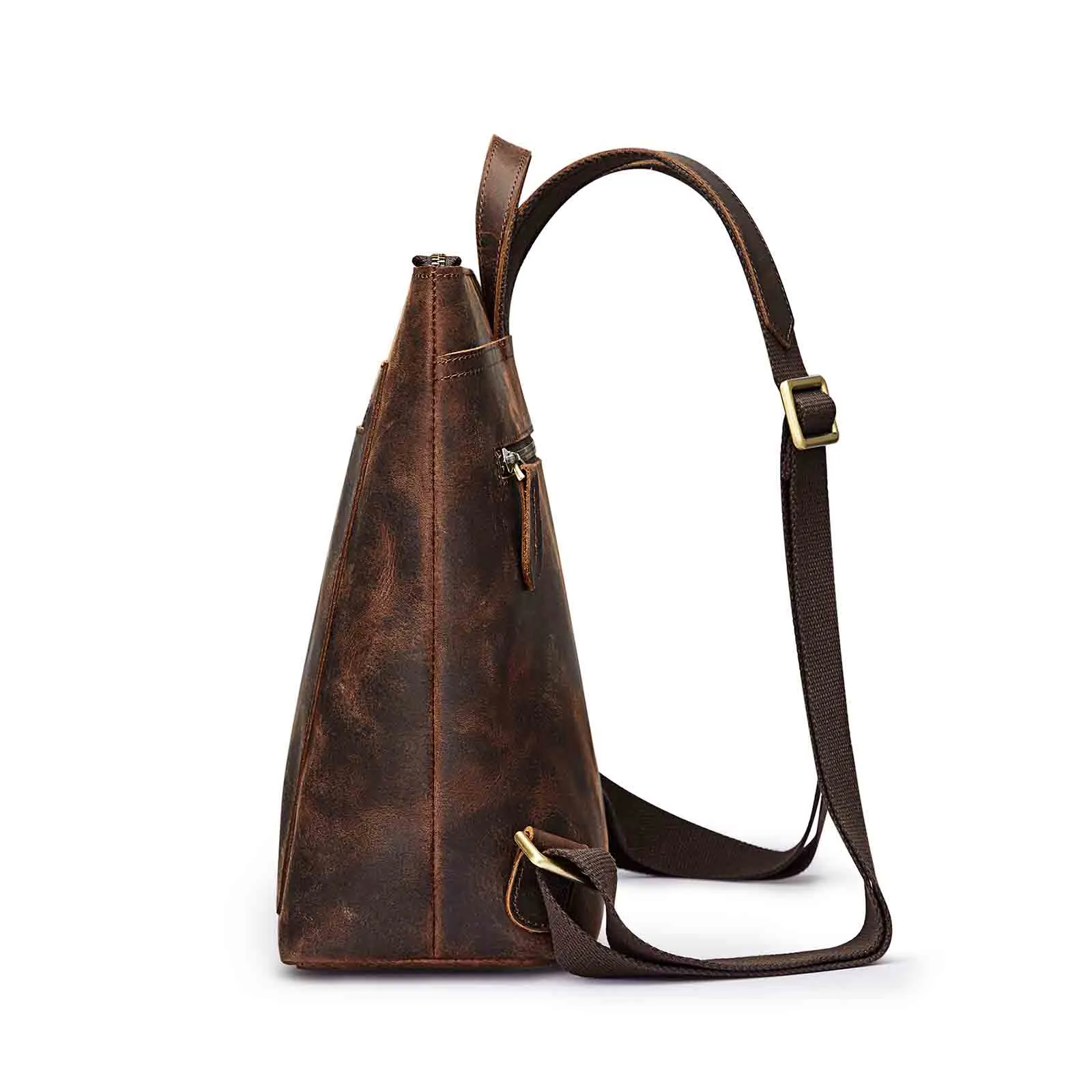 Vintage Leather Women Backpack