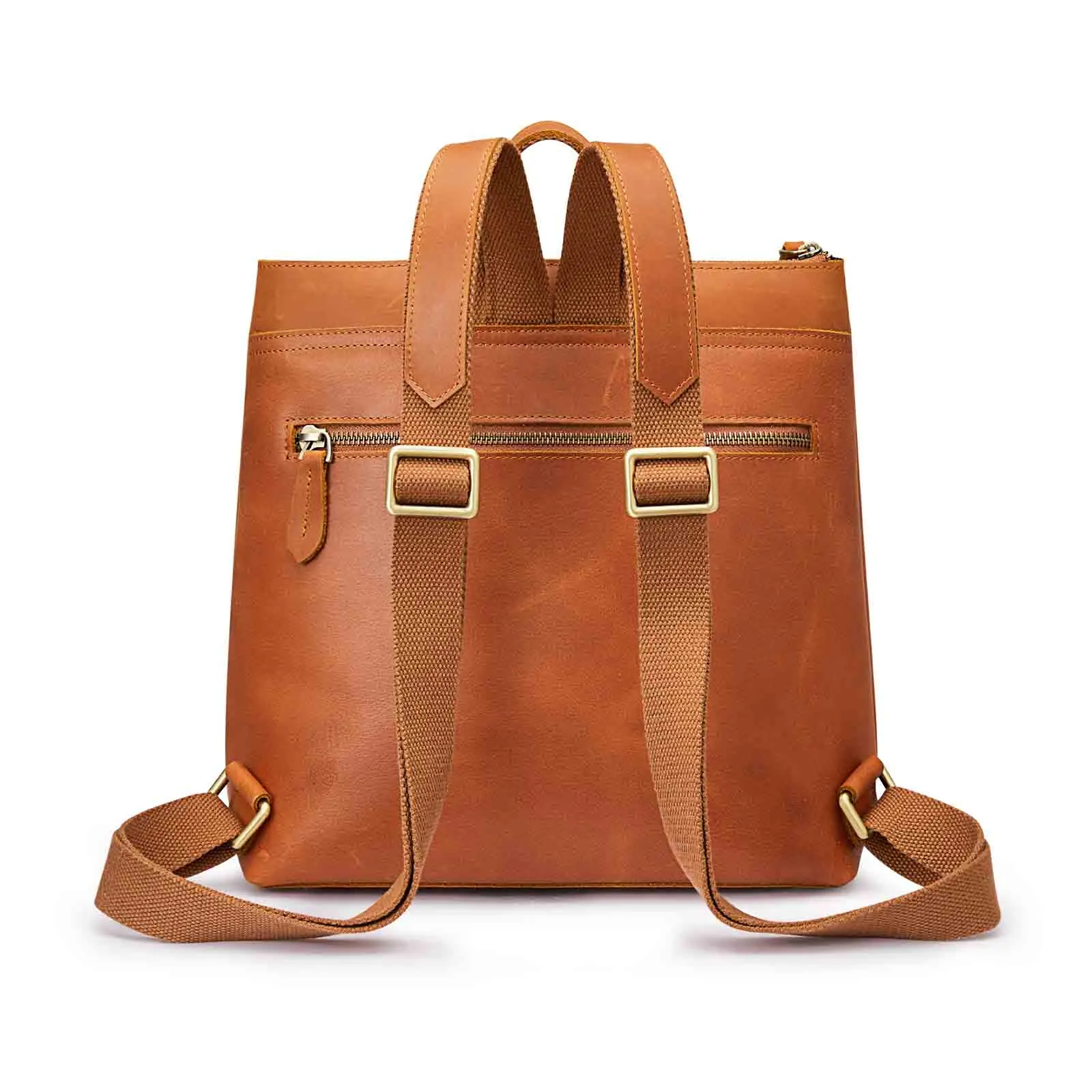 Vintage Leather Women Backpack