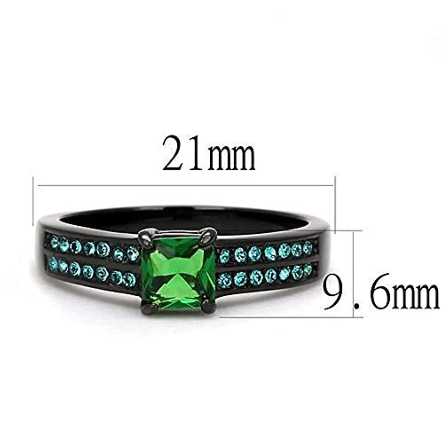 WildKlass Stainless Steel Ring IP Women Synthetic Emerald