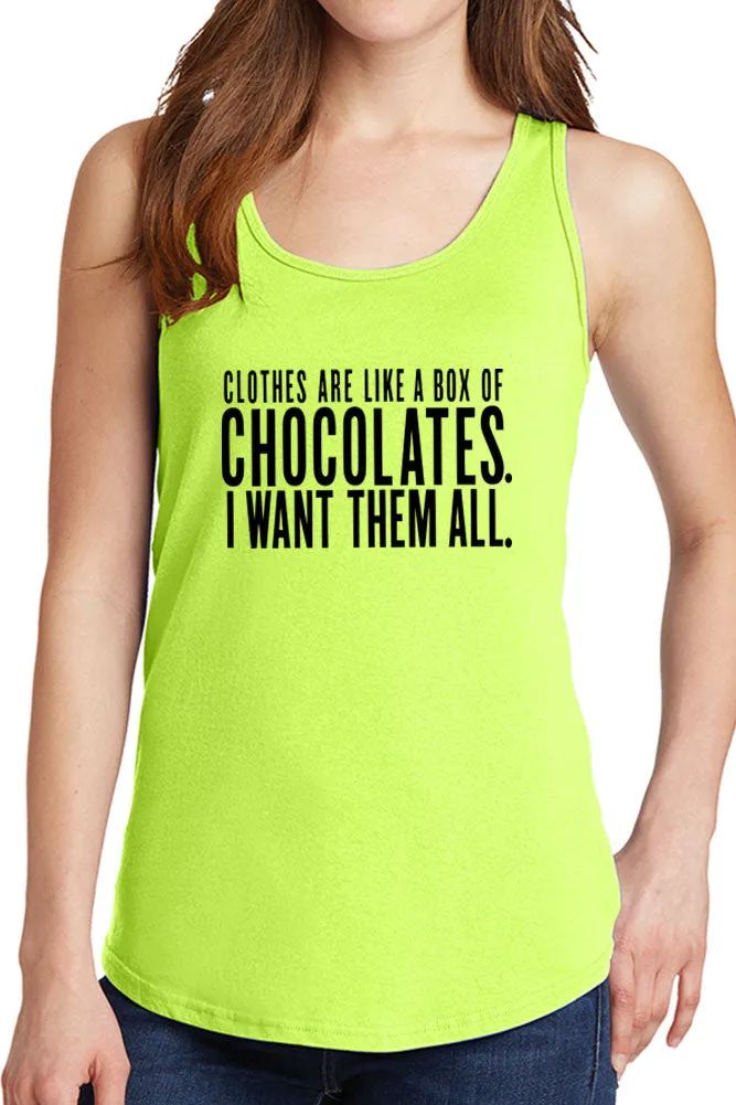 Women's Clothes are Like Chocolate Core Cotton Tank Tops -XS~4XL