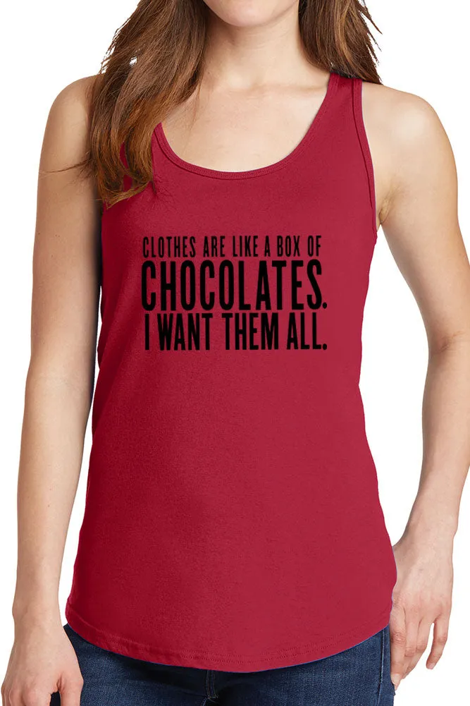 Women's Clothes are Like Chocolate Core Cotton Tank Tops -XS~4XL