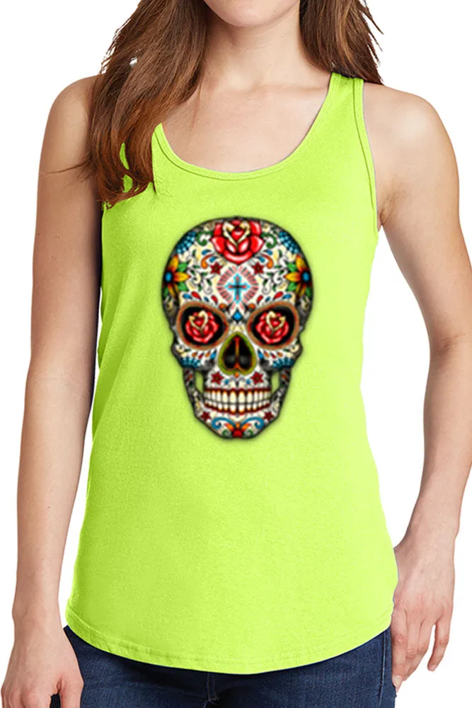 Women's Day of The Dead Skull Core Cotton Tank Tops -XS~4XL