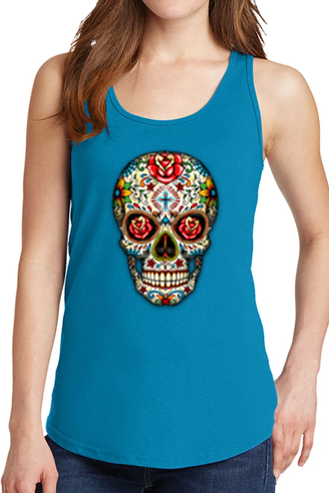 Women's Day of The Dead Skull Core Cotton Tank Tops -XS~4XL