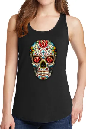 Women's Day of The Dead Skull Core Cotton Tank Tops -XS~4XL