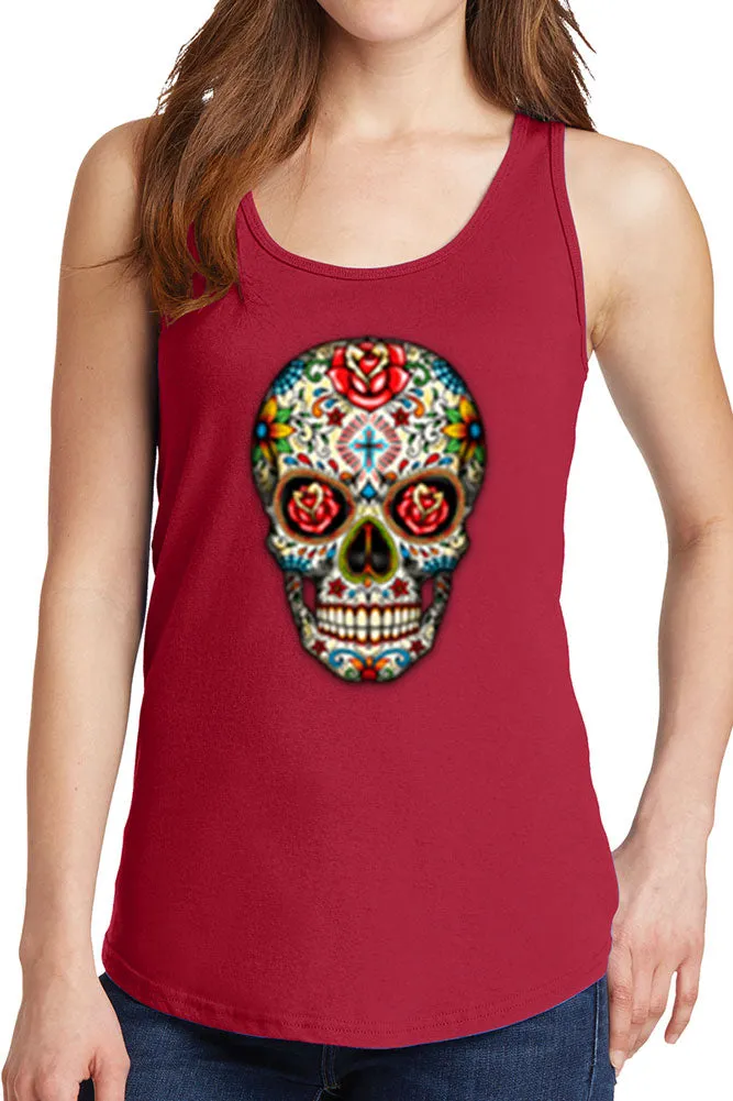 Women's Day of The Dead Skull Core Cotton Tank Tops -XS~4XL