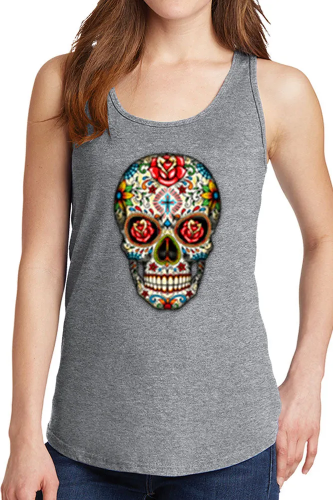 Women's Day of The Dead Skull Core Cotton Tank Tops -XS~4XL