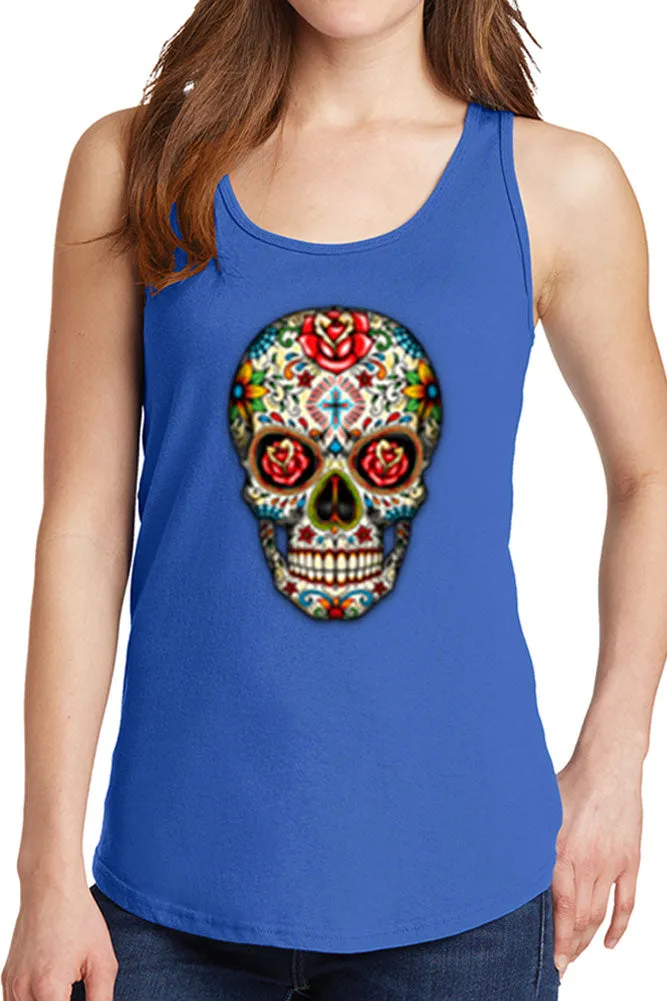 Women's Day of The Dead Skull Core Cotton Tank Tops -XS~4XL